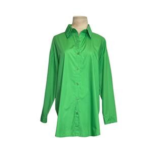 Shein lime green long sleeves relax fit shirt size small